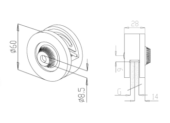 Glass Clamps - Model 38 - End CAD Drawing